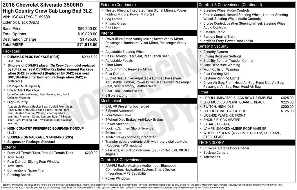 2018 Chevrolet Silverado 3500 HD High Country