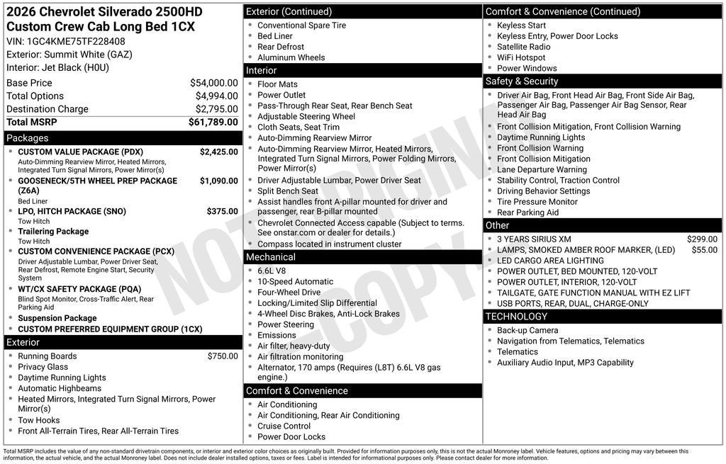 2026 Chevrolet Silverado 2500 HD Custom