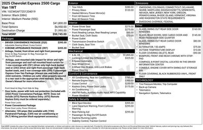 2025 Chevrolet Express Cargo 2500 WT