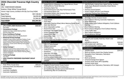 2026 Chevrolet Traverse High Country