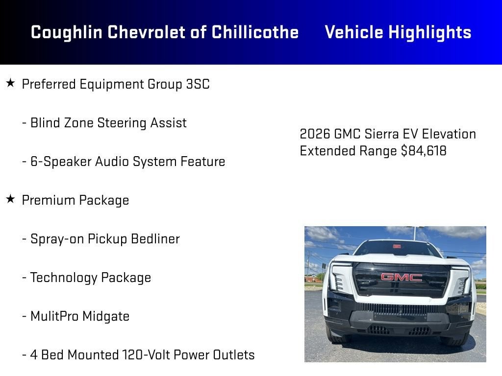 2026 GMC Sierra EV Elevation Extended Range