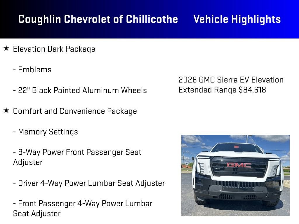 2026 GMC Sierra EV Elevation Extended Range