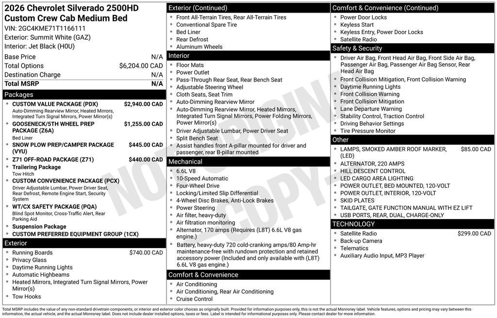 2026 Chevrolet Silverado 2500 HD Custom