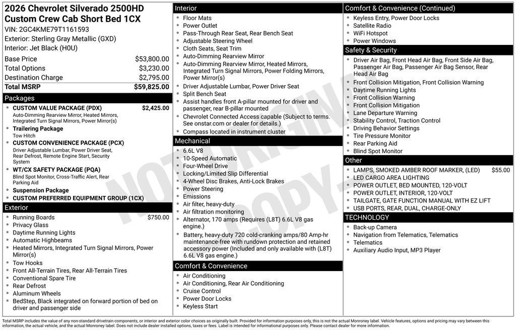 2026 Chevrolet Silverado 2500 HD Custom