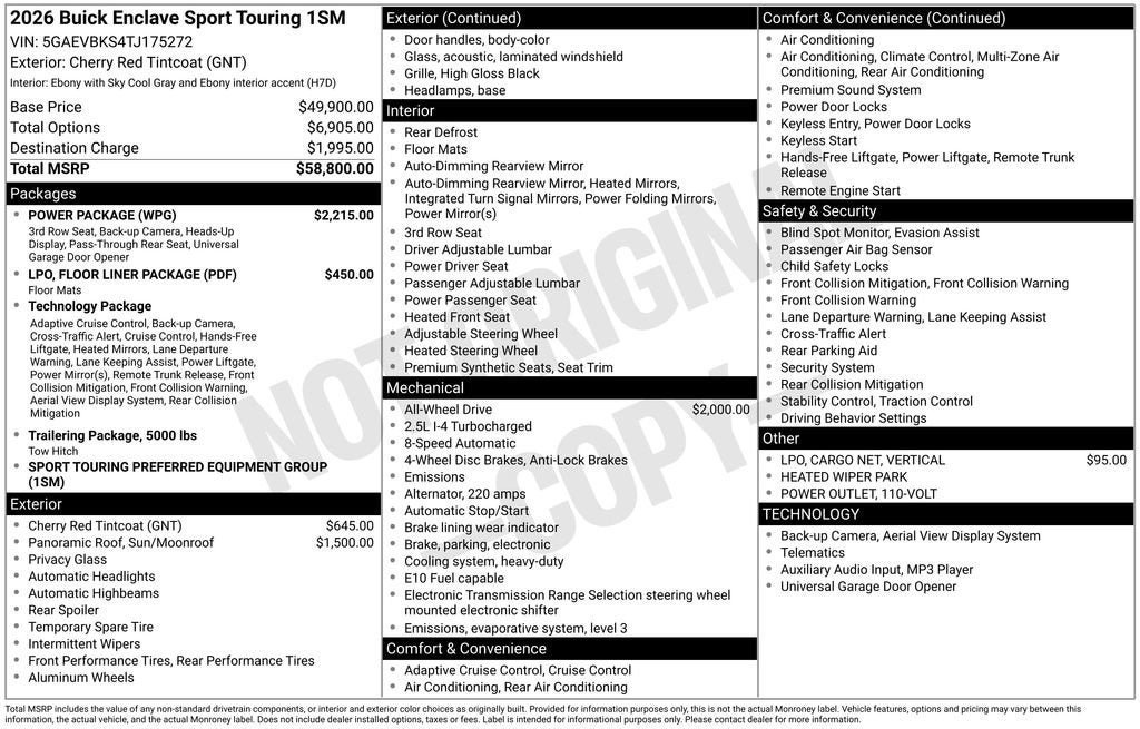 2026 Buick Enclave Sport Touring