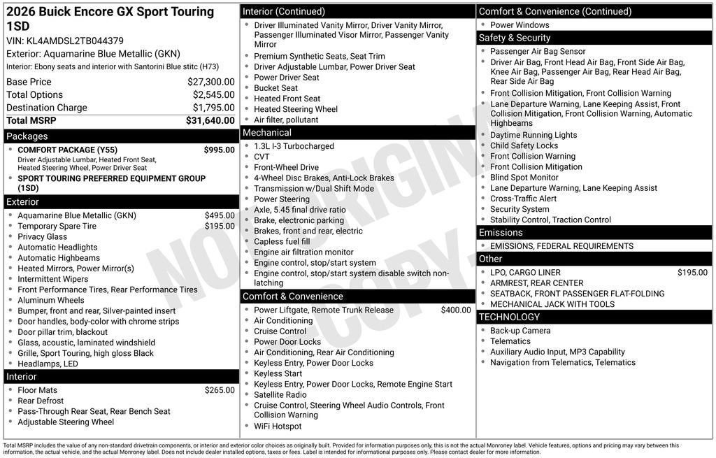 2026 Buick Encore GX Sport Touring