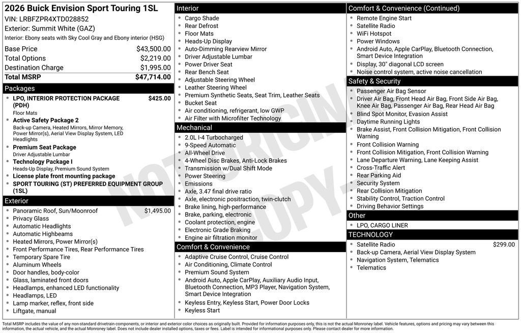 2026 Buick Envision Sport Touring