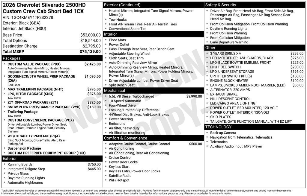 2026 Chevrolet Silverado 2500 HD Custom