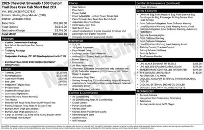 2026 Chevrolet Silverado 1500 Custom Trail Boss