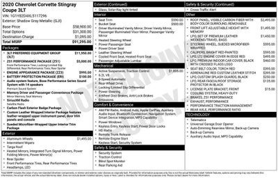 2020 Chevrolet Corvette Stingray 3LT