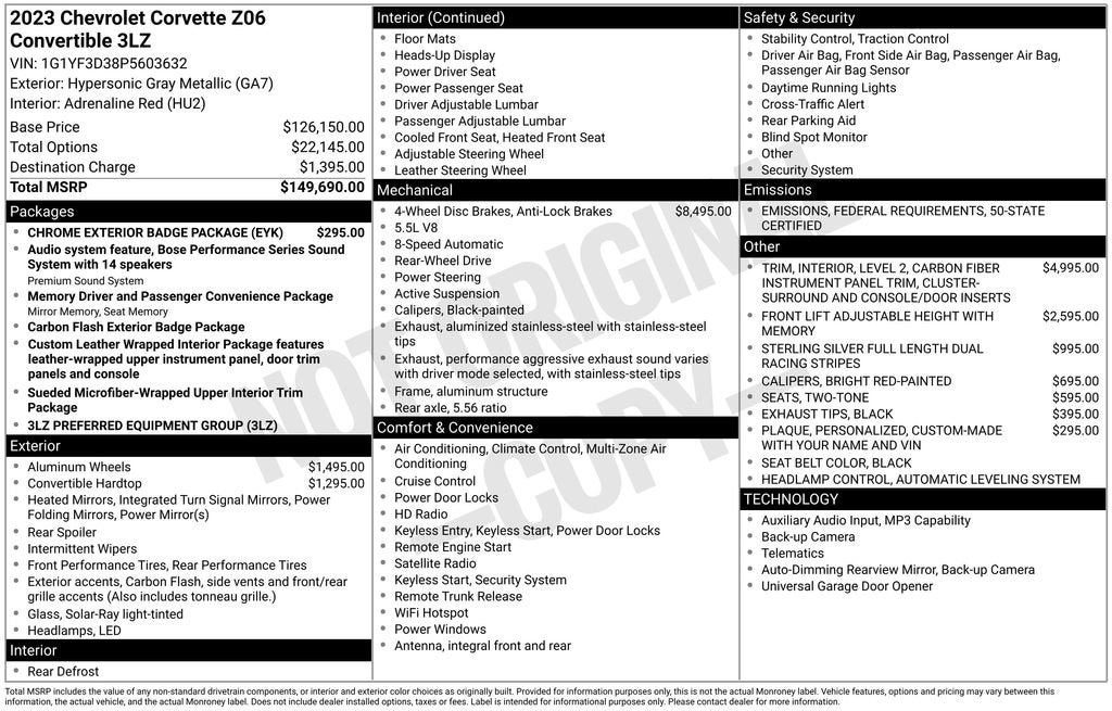 2023 Chevrolet Corvette Z06 3LZ