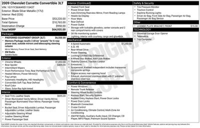 2009 Chevrolet Corvette w/3LT