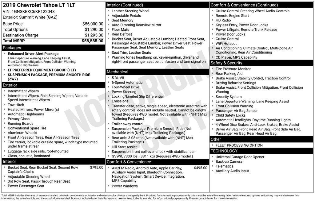 2019 Chevrolet Tahoe LT