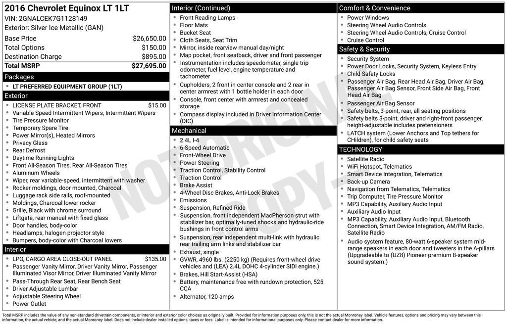 2016 Chevrolet Equinox LT