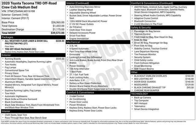 2020 Toyota Tacoma 4WD SR5
