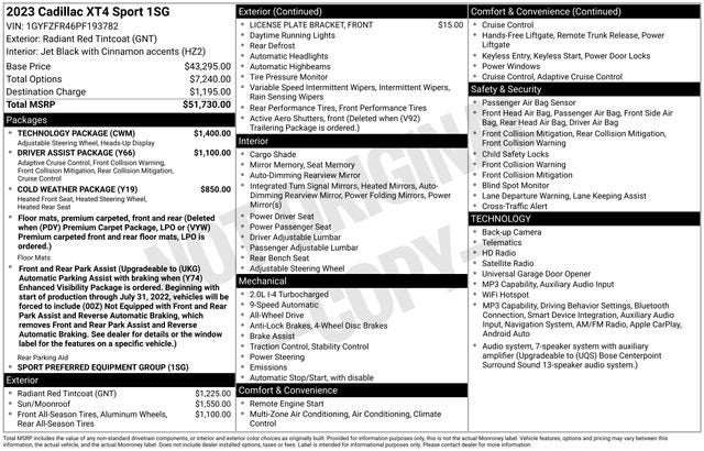 2023 Cadillac XT4 Sport
